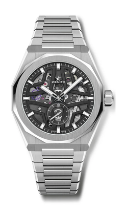 zenith defy skyline skeleton stainless steel men's watch