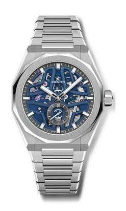 zenith defy skyline skeleton stainless steel men's watch_1