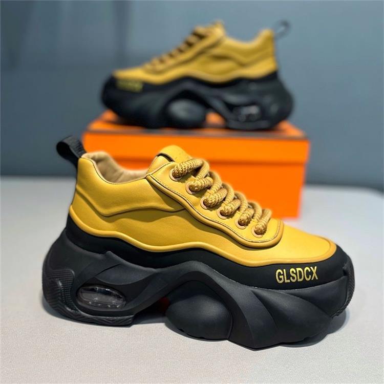 Men’s Trend Sports Shoes – Leather Surface Platform Design