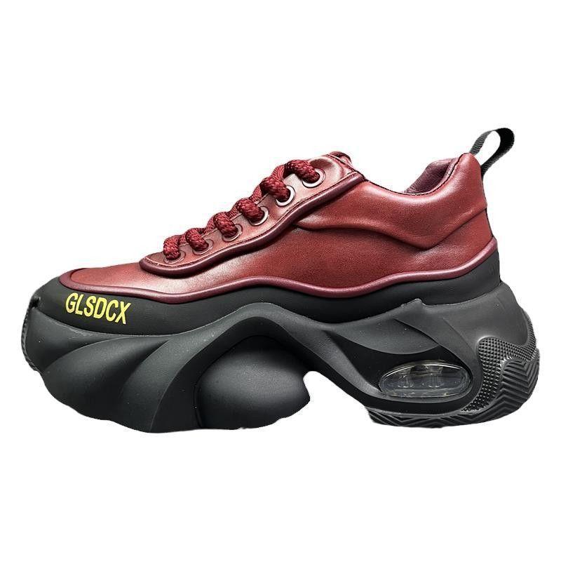 Men’s Trend Sports Shoes – Leather Surface Platform Design