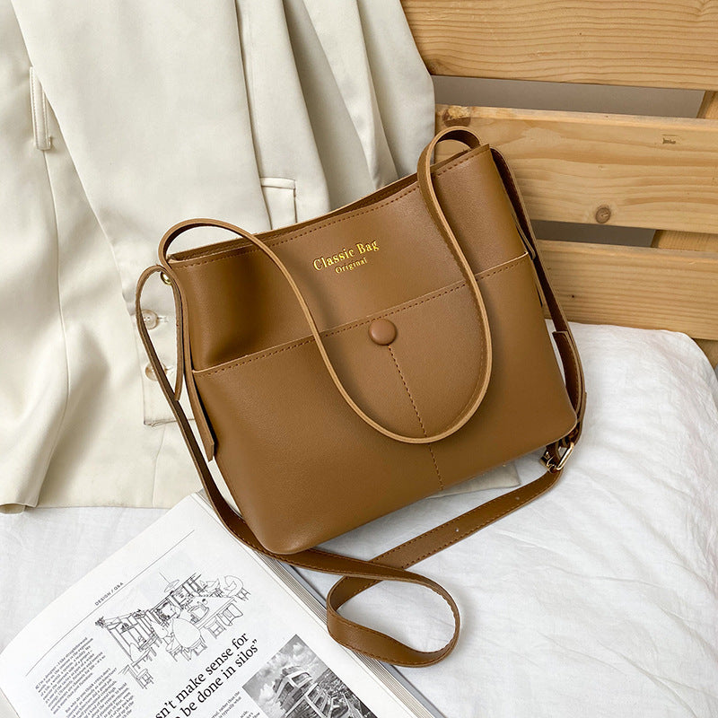 Fashion Net Red Retro Bucket Bag for Women