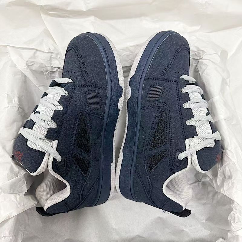 Men’s Trendy Suede Patchwork Shoes – Lightweight Retro Bread Sneakers