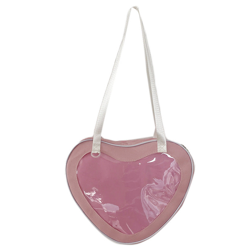 Simple Transparent Heart-Shaped Crossbody Bag for Women