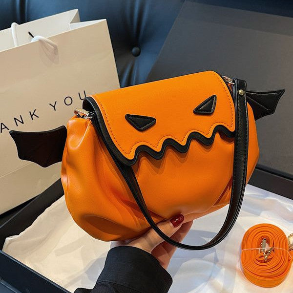 Halloween Pumpkin Crossbody Bag – Funny Cartoon Shoulder Bag for Women