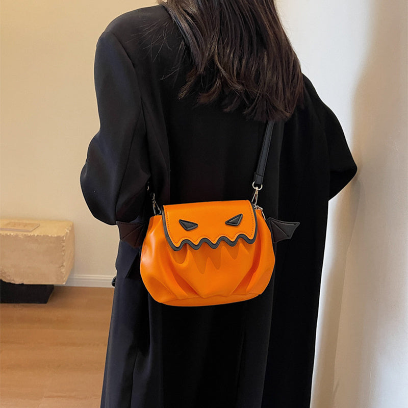 Halloween Pumpkin Crossbody Bag – Funny Cartoon Shoulder Bag for Women