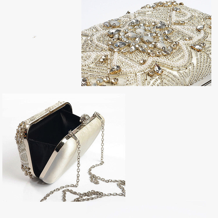 Women’s Rhinestone Chain Bag – Luxury Hand-Sewn Evening Purse