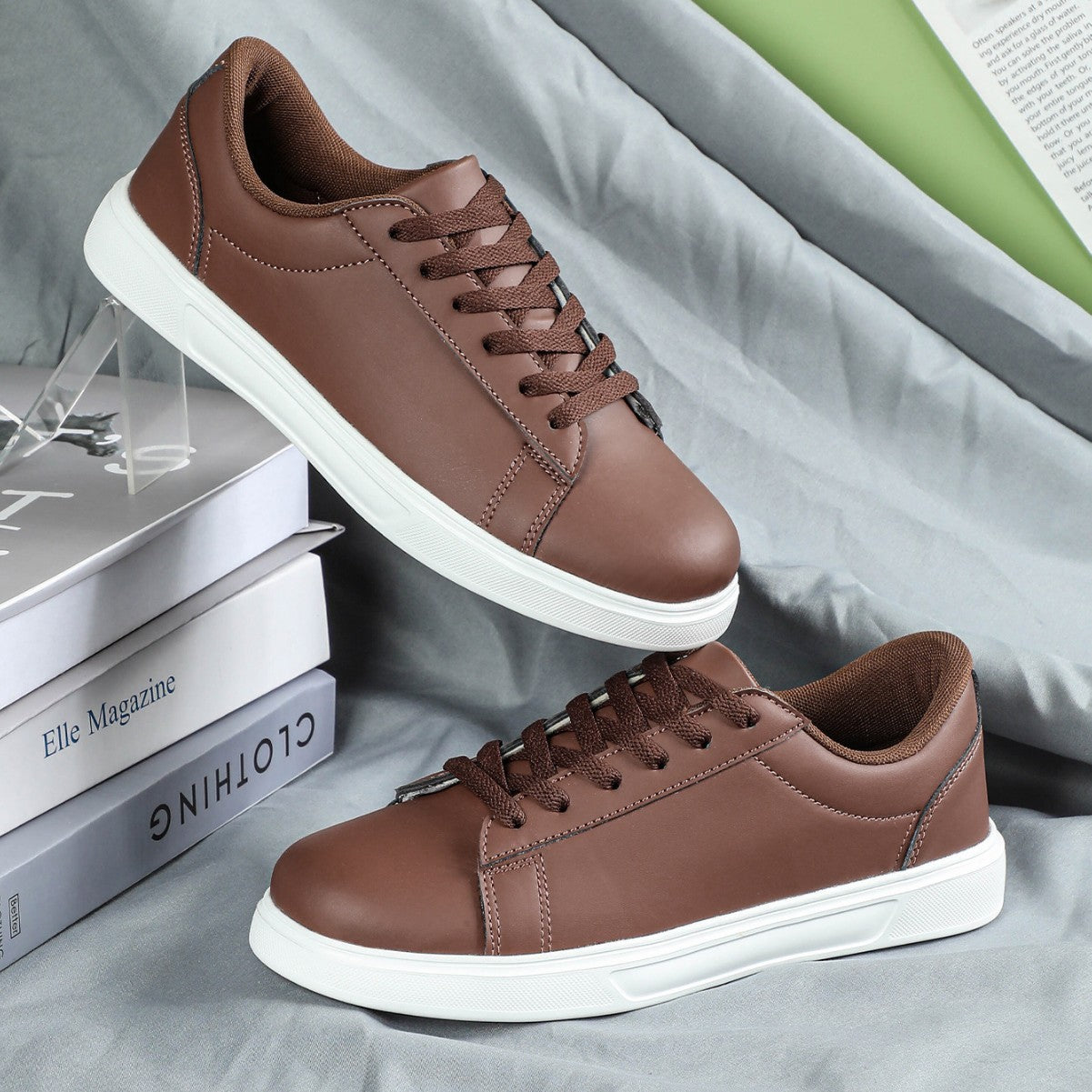 Men’s Platform Skateboard Sneakers – Casual Flat Street Shoes