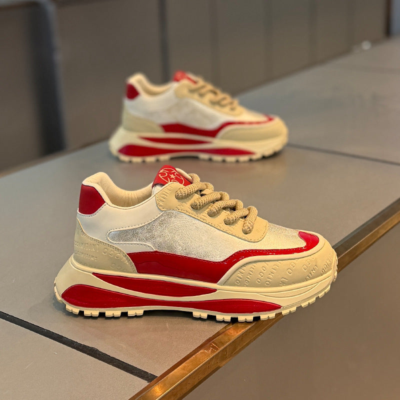 Men’s Retro Daddy Shoes – Thick Bottom Wear-resistant Sneakers