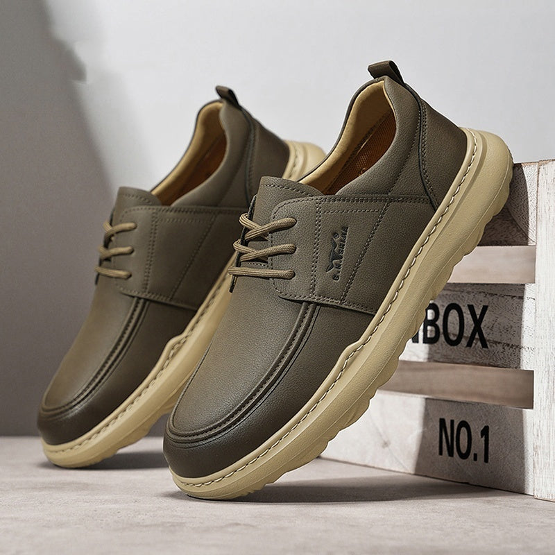 Men’s Autumn Casual Leather Shoes – Lightweight All-Match Fashion Sneakers