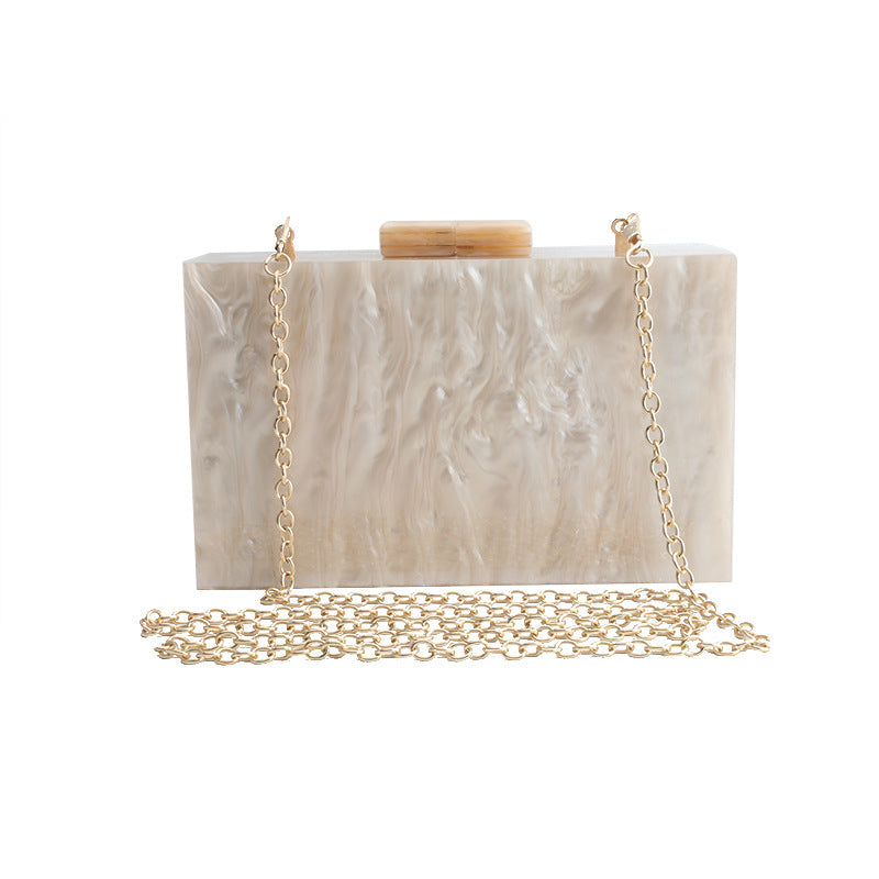 Women’s Luxury Acrylic Handbag – Elegant Marble Design Bag