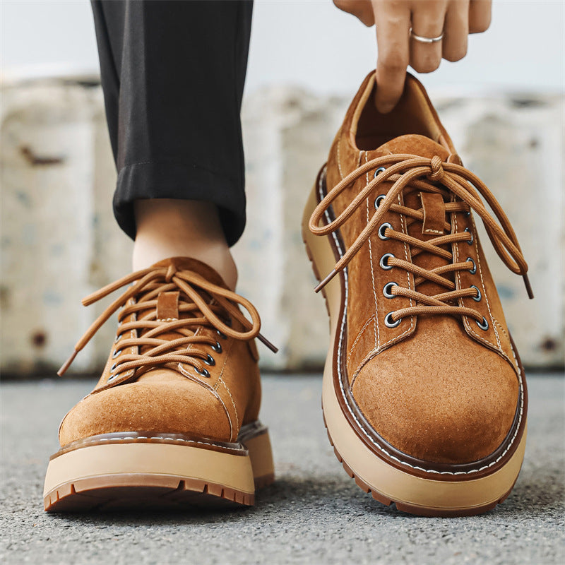 Men’s Japanese-Style Retro Platform Martin Boots – Casual Joker Shoes