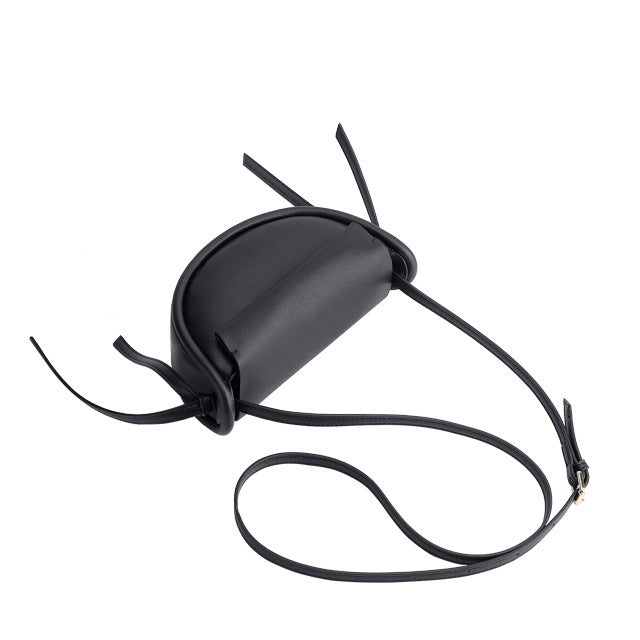 Luxury Cowhide Half-Moon Bag | Trendy Leather Crossbody Shoulder Purse