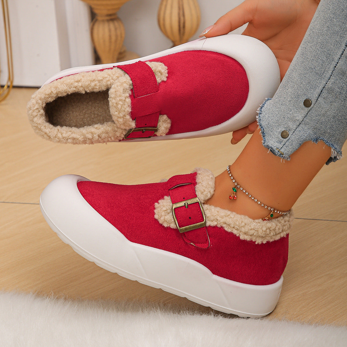 Women's Winter Thermal Cotton Shoes | Fleece-Lined Non-slip Thick Warm Boots