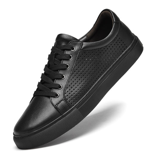 Men’s Punching Hollowed Cowhide Board Shoes – Leisure Casual Style