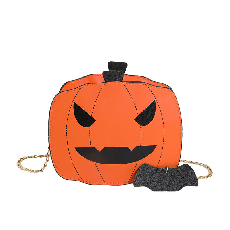 Halloween Pumpkin Shoulder Bag – Funny Cartoon Chain Crossbody for Women