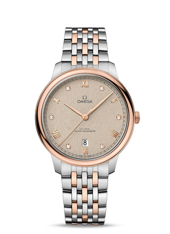 omega de ville prestige co-axial master chronometer stainless steel & 18k sedna?gold man's watch
