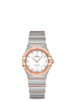 omega constellation quartz stainless steel & 18k sedna? gold & diamonds lady?s watch_2