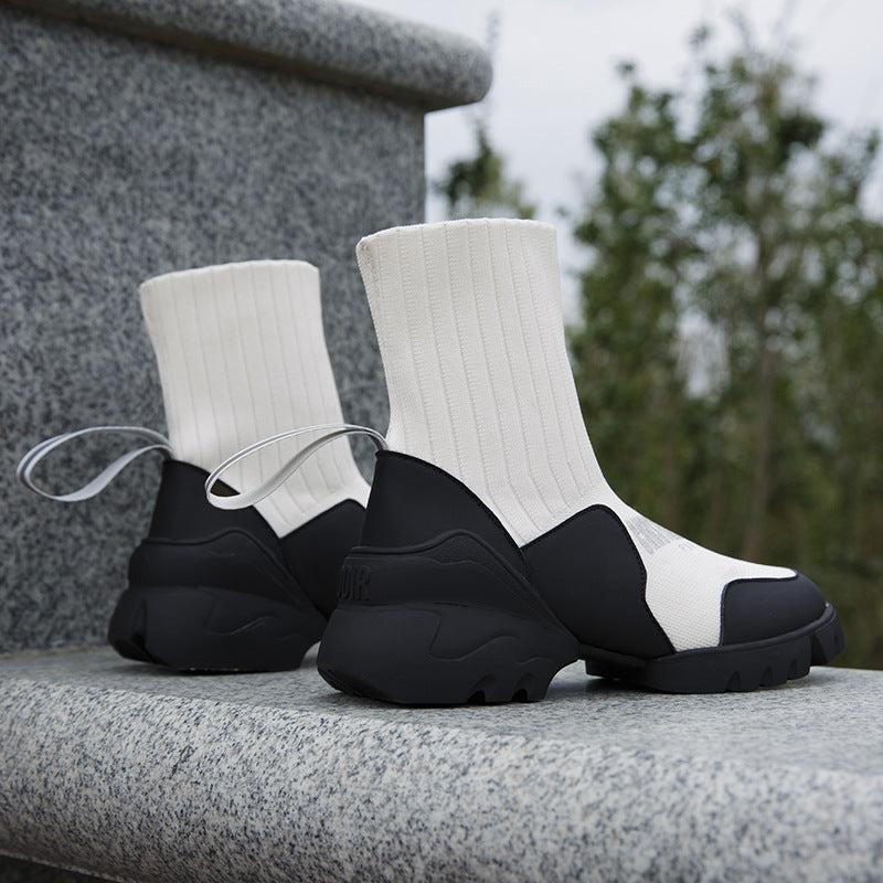 High-top Shoes Women Thick-soled Socks Women's Shoes Casual Sports Shoes Martin Boots