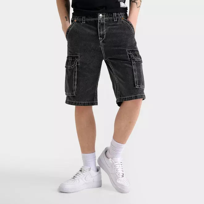 Men's True Religion Vinny Big T Cargo Denim Jean Shorts