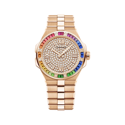 chopard alpine eagle 18k rose gold & multi-colored sapphire & diamonds unisex watch