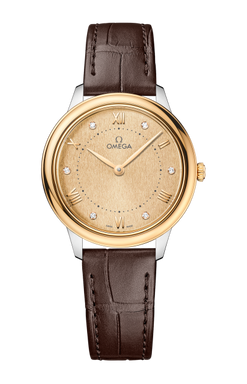 omega de ville prestige stainless steel & 18k yellow gold lady's watch_6