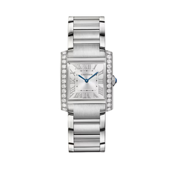 cartier tank fran?ise stainless steel & diamonds lady's watch_1