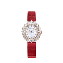 chopard l'heure du diamant 18k rose gold & diamonds lady's watch_9