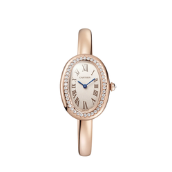 cartier baignoire 18k rose gold & diamonds lady's watch_1