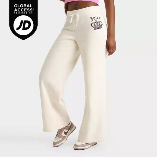 Women's Juicy Couture Crown Fleece Wide Leg Jogger Pants
