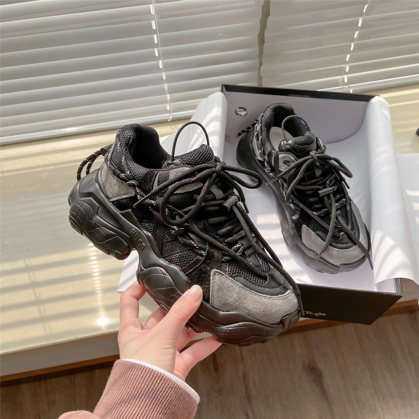 Breathable Tide Thick Bottom Increased Casual Sports Running Shoes Women