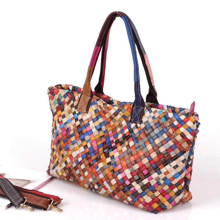 Women’s Colorful Woven Bag – Handmade Shoulder Handbag