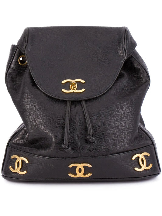 CHANEL logo plaque classic backpack