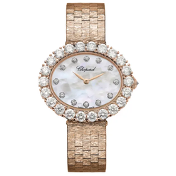 chopard l'heure du diamant 18k rose gold & diamonds lady's watch_3