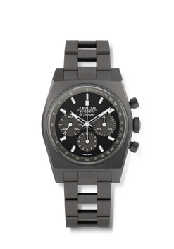 zenith chronomaster revival shadow microblasted titanium men's watch