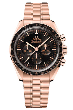 omega speedmaster moonwatch professional chronograph 18k sedna? gold & ceramic men's watch_1