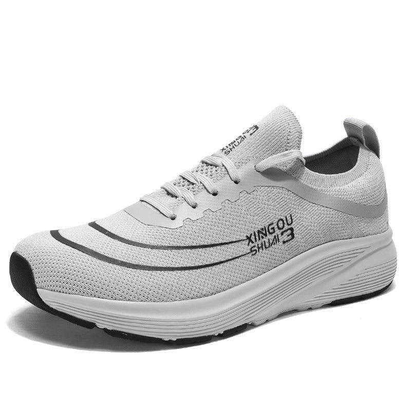 Men’s Wide Sole Flyknit Mesh Sneakers – Breathable Lightweight Sports Shoes