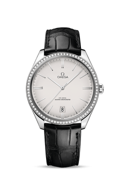 omega de ville tresor co-axial master chronometer stainless steel & diamonds unisex watch