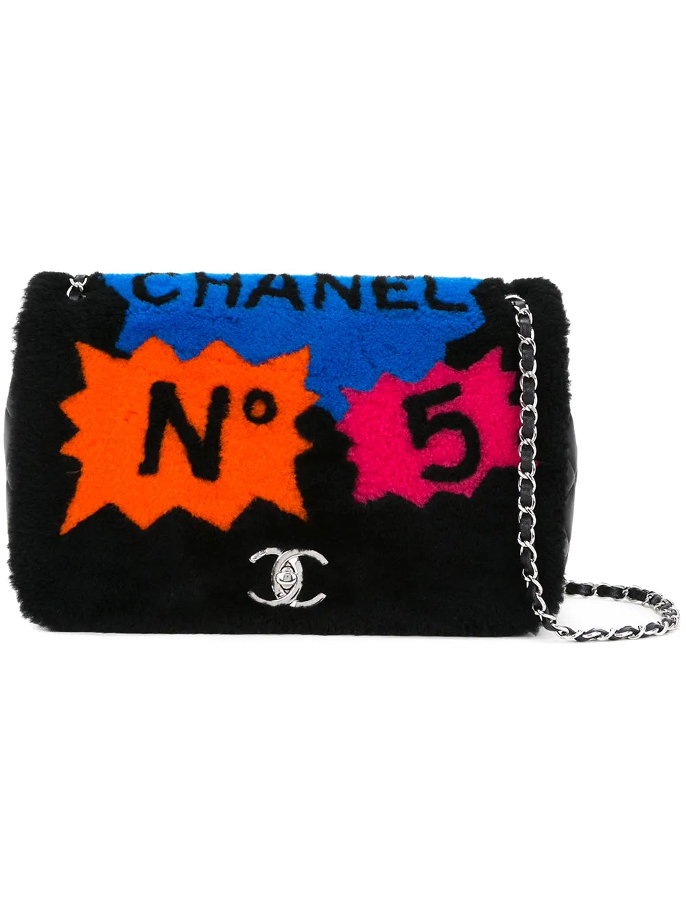 CHANEL furry shoulder bag