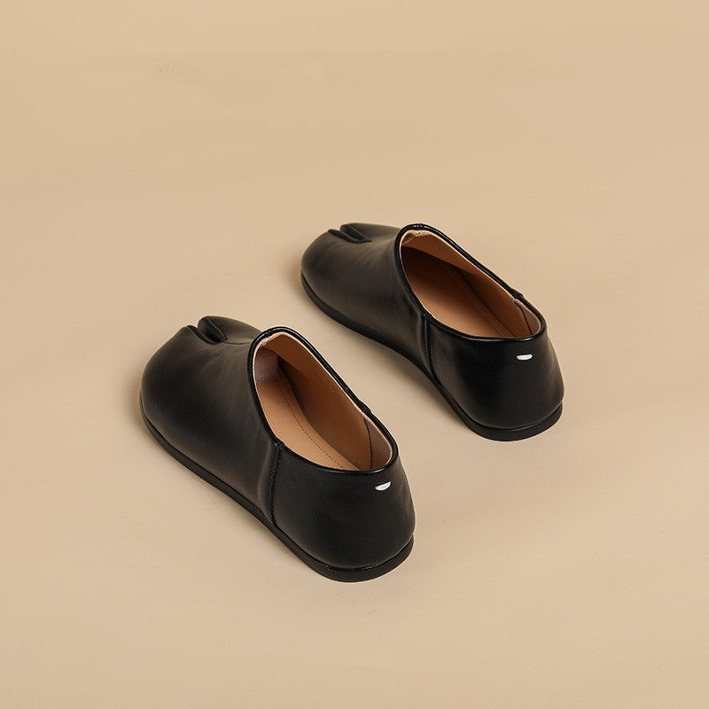 Vegetable Tanned Sheepskin Split Toe Shoes For Women
