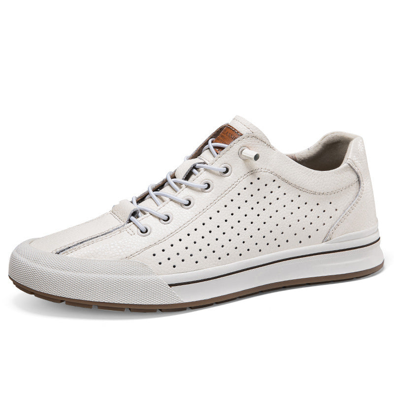 Men’s White Breathable Sneakers – Lightweight All-Matching Casual Shoes