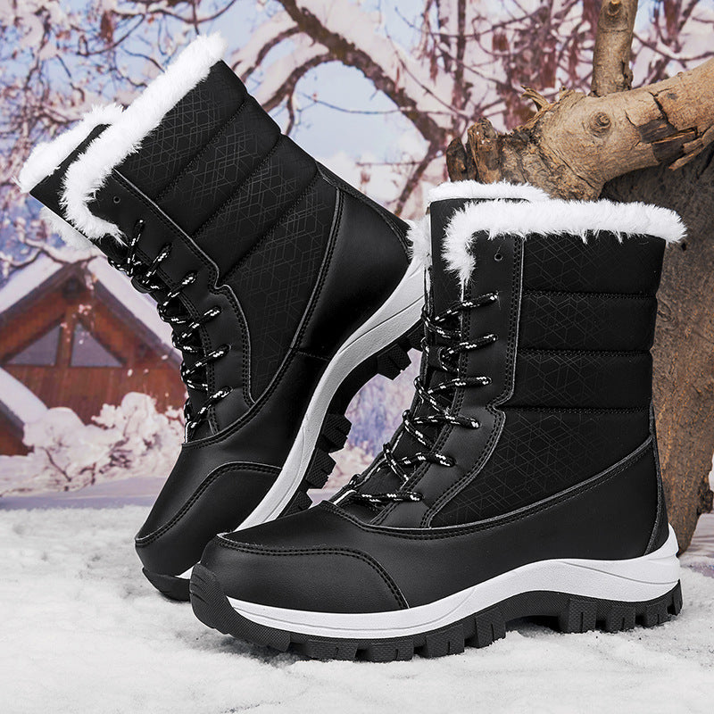 Women's Winter Cotton Snow Boots | Fleece Lined Warm Outdoor Padded Boots