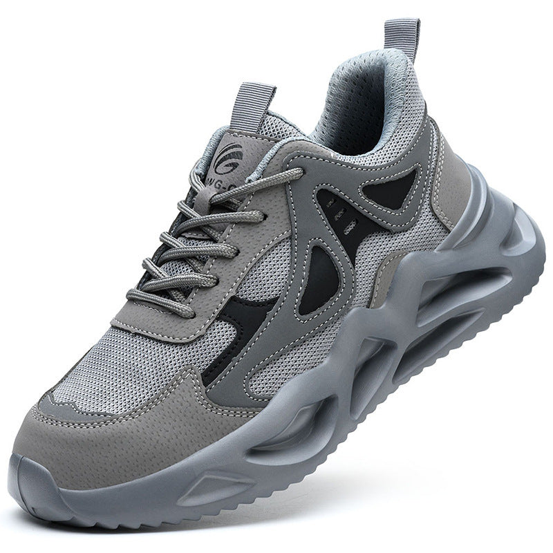 Men’s Summer Safety Work Shoes – Lightweight Breathable Deodorant Labor Protection Footwear