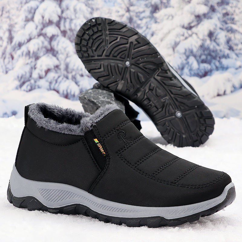 Men’s Fleece-lined Snow Boots – Warm Cotton-padded Winter Shoes