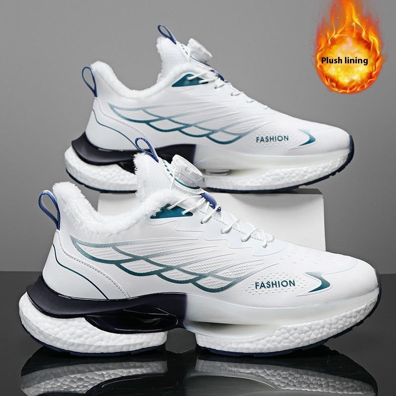 Men’s Rotating Button Running Sneakers – Lightweight Sports Shoes