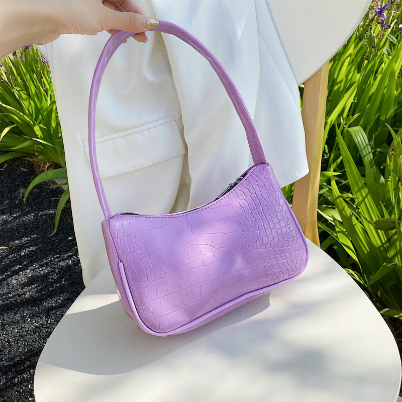 Candy Color Half Moon Armpit Shoulder Bag for Women