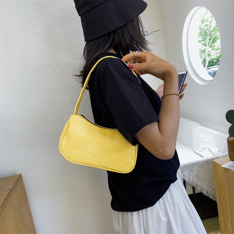 Candy Color Half Moon Armpit Shoulder Bag for Women