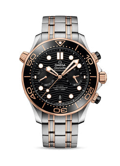 omega seamaster diver stainless steel & 18k sedna? gold men's watch