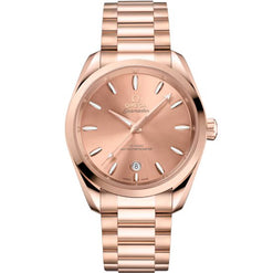 omega seamaster aqua terra 18k sedna? gold men's watch