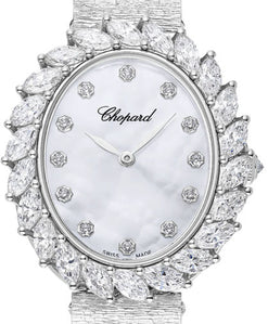 chopard l'heure du diamant 18k white gold & diamonds lady's watch_12