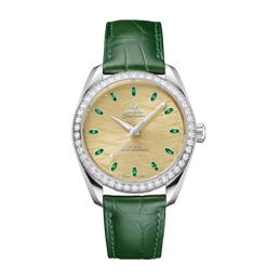 omega seamaster aqua terra 18k canopus gold? & diamonds unisex watch_1